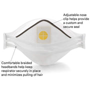 3M 9211+ Dust & Mist Respirator N95-With Cool-Flow Valve-Box Of 10 - Otto Frei