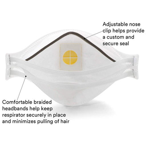 3M 9211+ Dust & Mist Respirator N95-With Cool-Flow Valve-Box Of 10 - Otto Frei