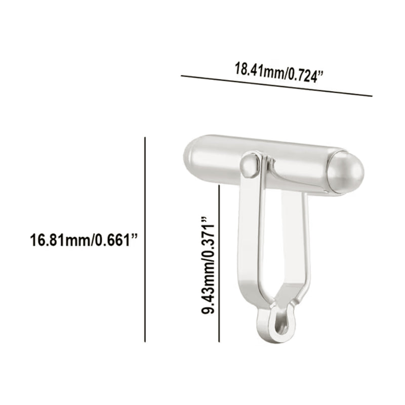 White Plated Cuff Link Torpedo Back Only - Packs of 4