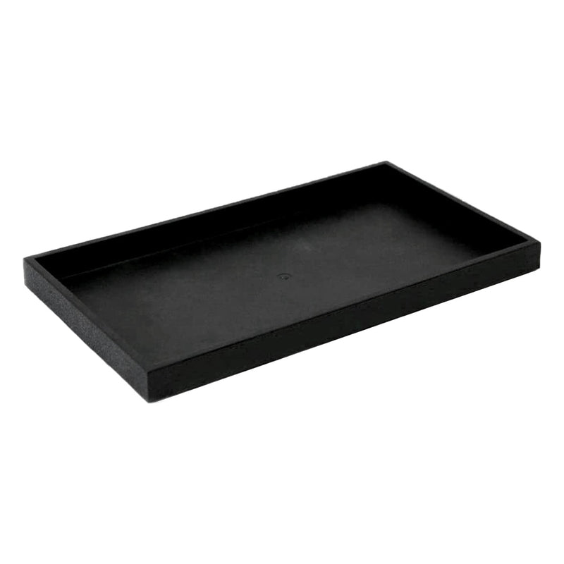 Black Textured Leatherette Jewelry Utility Tray-1" Deep x 14-3/4" x 8-1/4