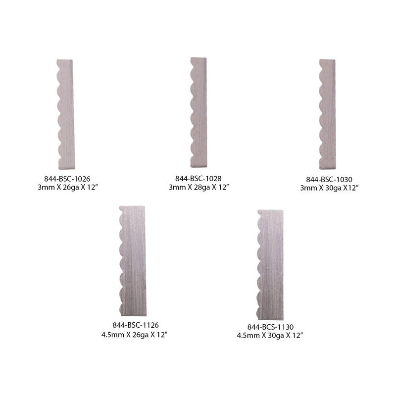 Sterling Silver Scalloped Bezel Strip Wire 12" Long