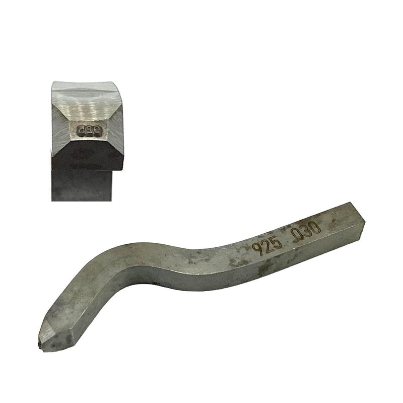 925 Bent Square Shank Hallmark Stamp-1/32" (0.75mm) Impression Height - Otto Frei