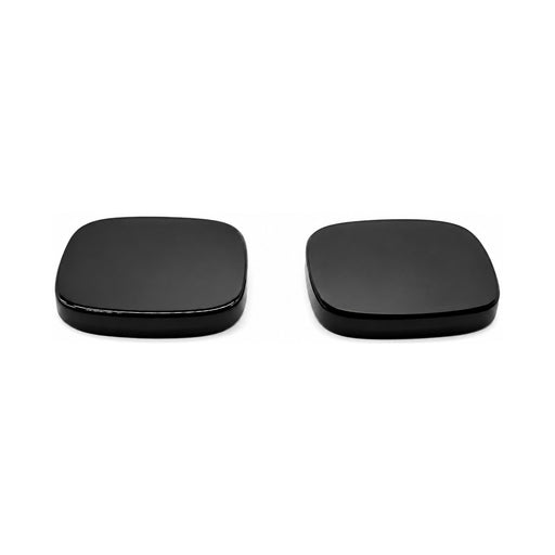 Onyx noir véritable à sommet plat antique, biseau simple