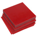 95 Durometer 6 x 6 Urethane Pads-Red-1/16" to 1" Thick - 1/16"