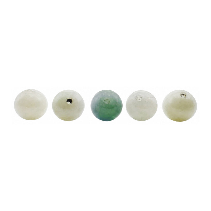 Closeout Pack of 5 Half-Drilled 7.5mm Jadeite Beads