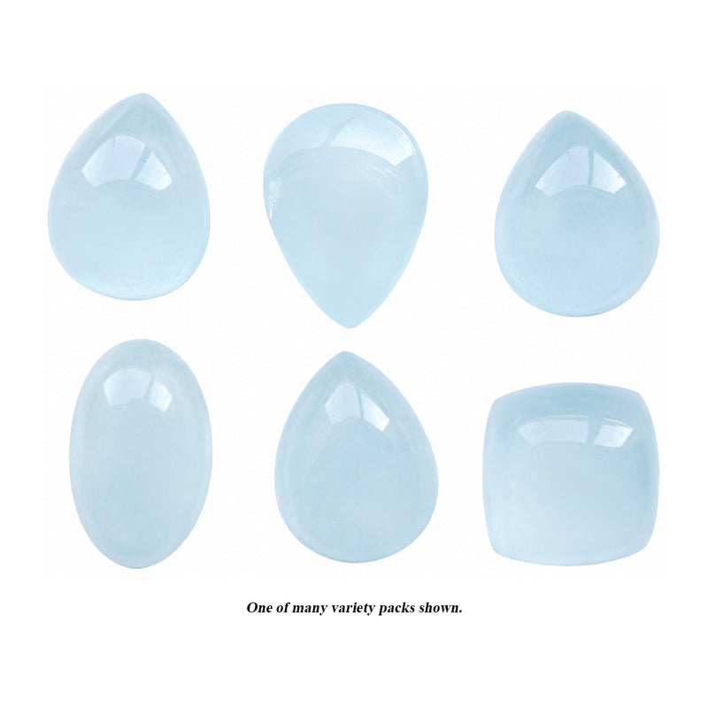 Closeout Aqua 10ct Cabochons Assorted Shapes Bag of 4-6 Stones