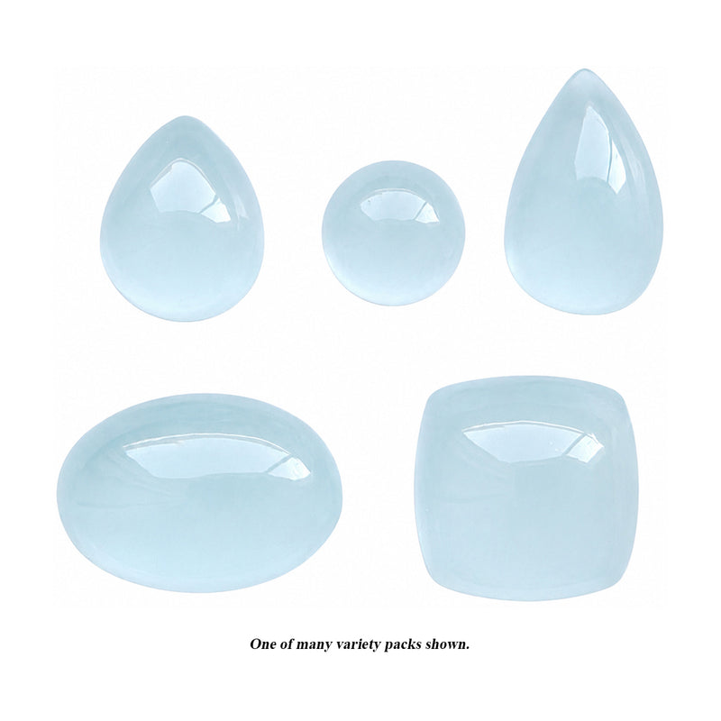 Closeout Aqua 10ct Cabochons Assorted Shapes Bag of 4-6 Stones
