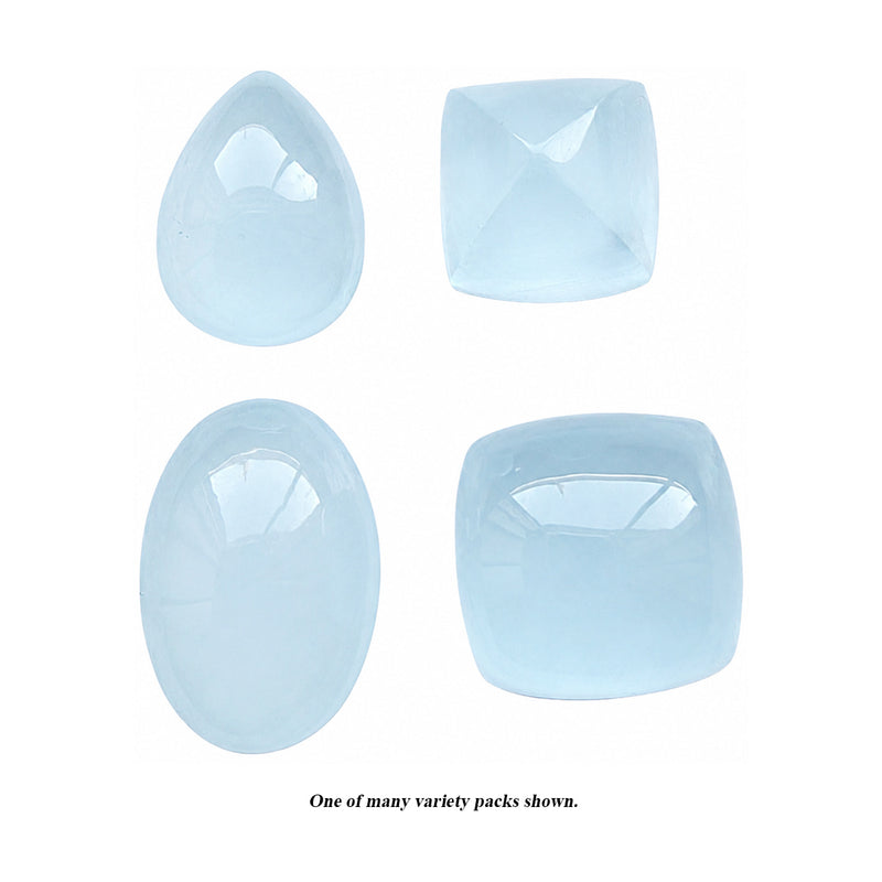 Closeout Aqua 10ct Cabochons Assorted Shapes Bag of 4-6 Stones
