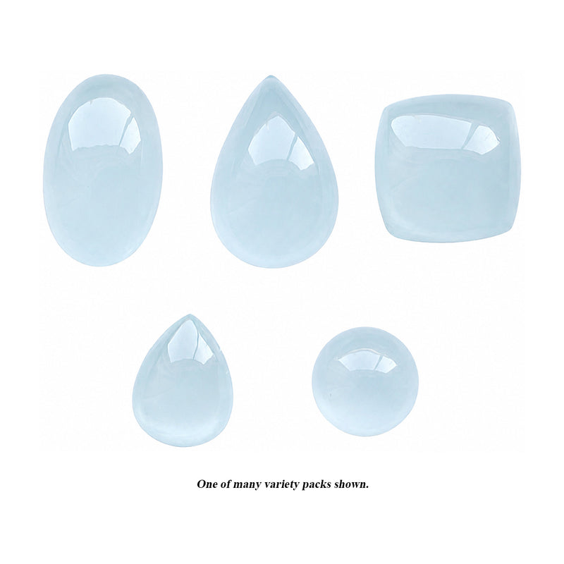 Closeout Aqua 10ct Cabochons Assorted Shapes Bag of 4-6 Stones