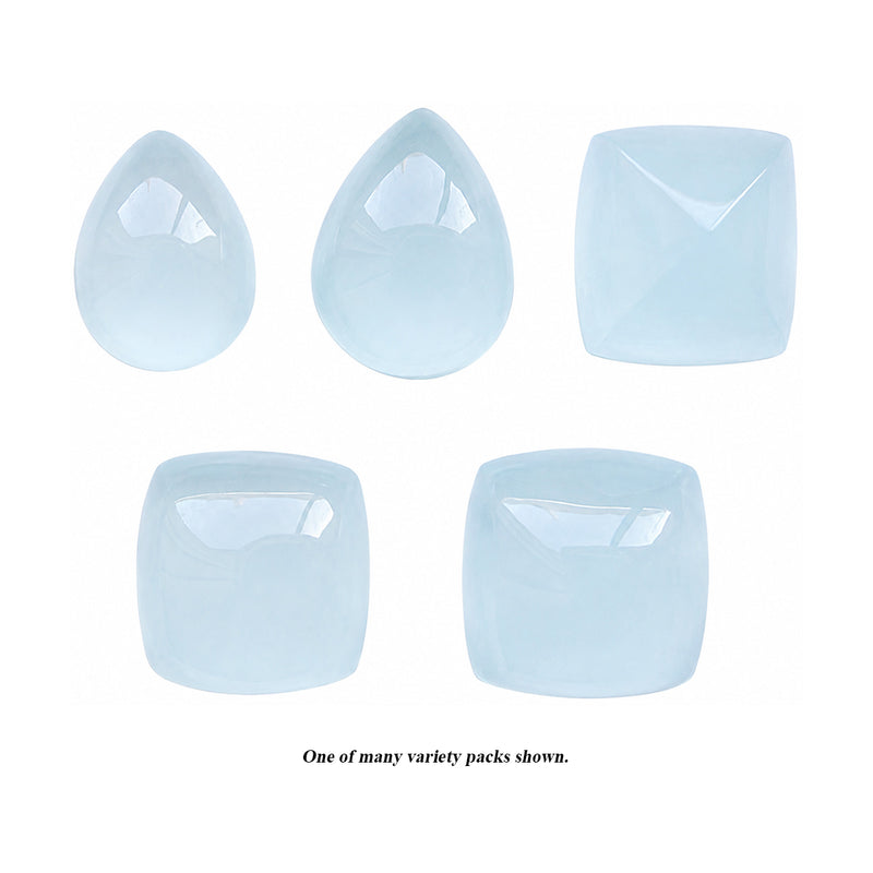 Closeout Aqua 10ct Cabochons Assorted Shapes Bag of 4-6 Stones