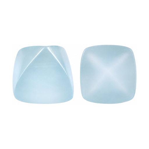 Cabochon en aigue-marine coussin pyramidal de 10 mm – fin de série