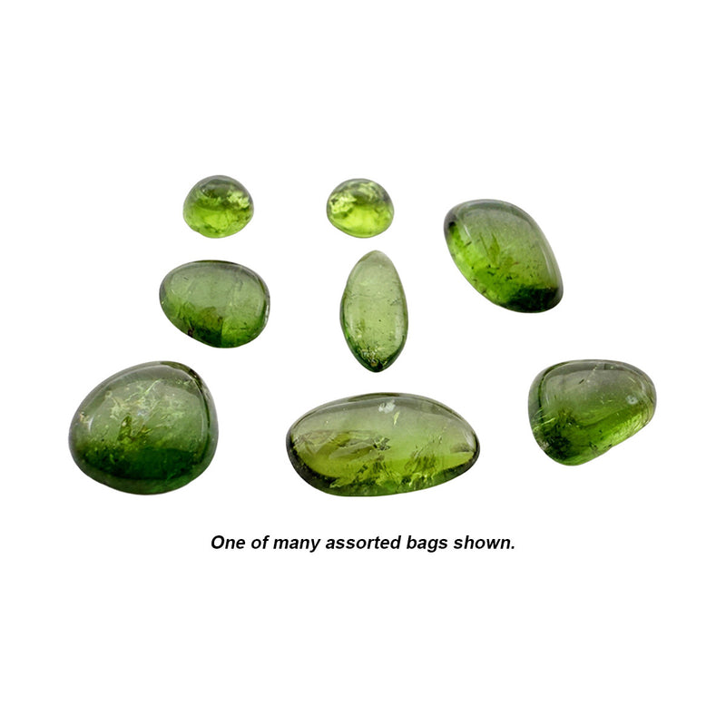 Closeout Chrome Tourmaline 5 Carat Cabochons Assorted Bag of 7-8 Stones