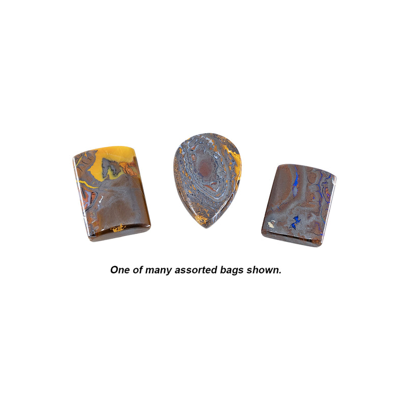 Ausverkaufs-Sortimentbeutel mit 3 australischen Boulder-Opalen