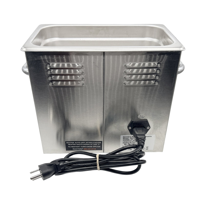 Closeout Used Open-Box GemOro 3 Quart Heated Next-Gen Ultrasonic with Timer, Cover, Basket & Tweezers (Old Version)