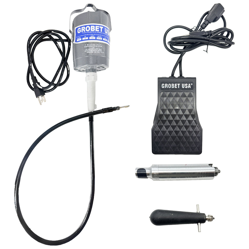 Used Open-Box Grobet S300 Flex Shaft Kit-Motor-Plastic Foot Control & No.30 Handpiece-110V