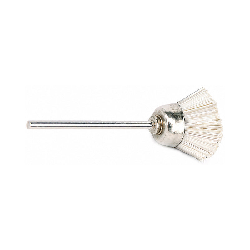Paquete de 12-cepillos de copa de crin de caballo blancos-de 2 mm x 9,5 mm montados en vástagos de 3/32"
