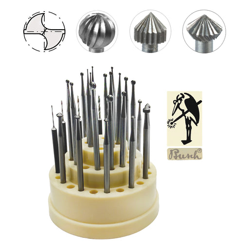 Tonya Davidson Busch Mixed Shapes Burs & Twist Drills Kit of 28 Pieces on 3/32 Shanks