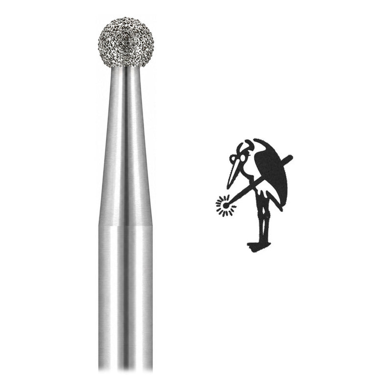 Busch 801 Diamond Ball Burs on 3/32" Shanks .90mm-2.90mm
