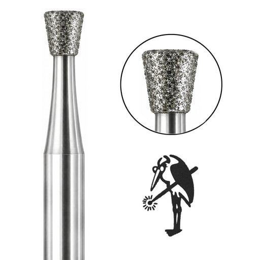 Packs of 2-Busch 805 Diamond Inverted Cone Burs on 3/32" Shanks 1.20mm-2.30mm