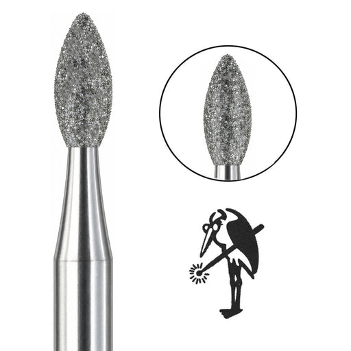 Packs of 2-Busch 368-023 Diamond 2.30mm Flame Burs on 3/32" Shanks