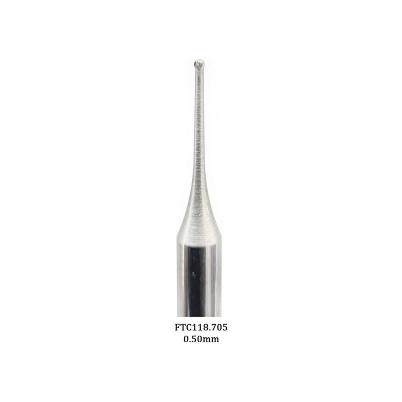 AGILO Full Carbide Micro Round Burs 3/32" Shanks 0.20mm-0.60mm