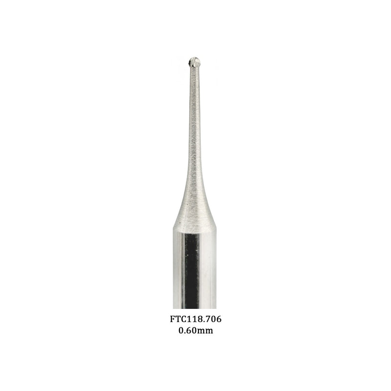 AGILO Full Carbide Micro Round Burs 3/32" Shanks 0.20mm-0.60mm