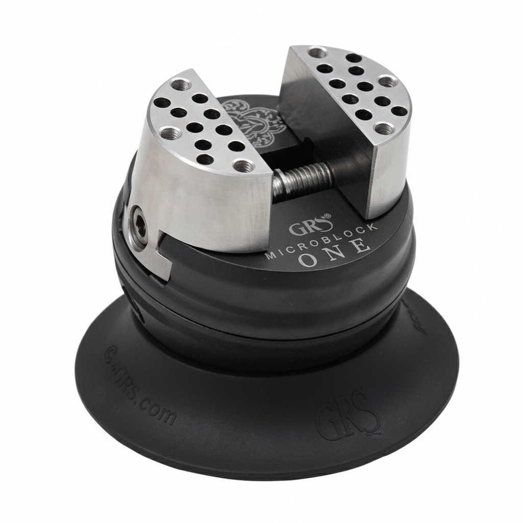 Grs Microblock One Engraving Block With Pin Hole Jaws Otto Frei