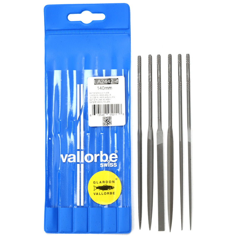 Glardon-Vallorbe LA2442-4 Nadelfeilen-Set mit 6-5-1/2" (140 mm), Hieb 4, fein