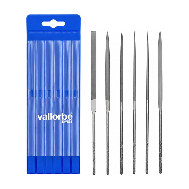 Glardon-Vallorbe LA2445-2 Needle File Set Of 6 - 7-7/8" (200mm) Cut 2 Medium
