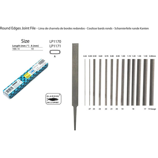 Glardon-Vallorbe Joint Round Edge Precision Files - LP1170/LP1171