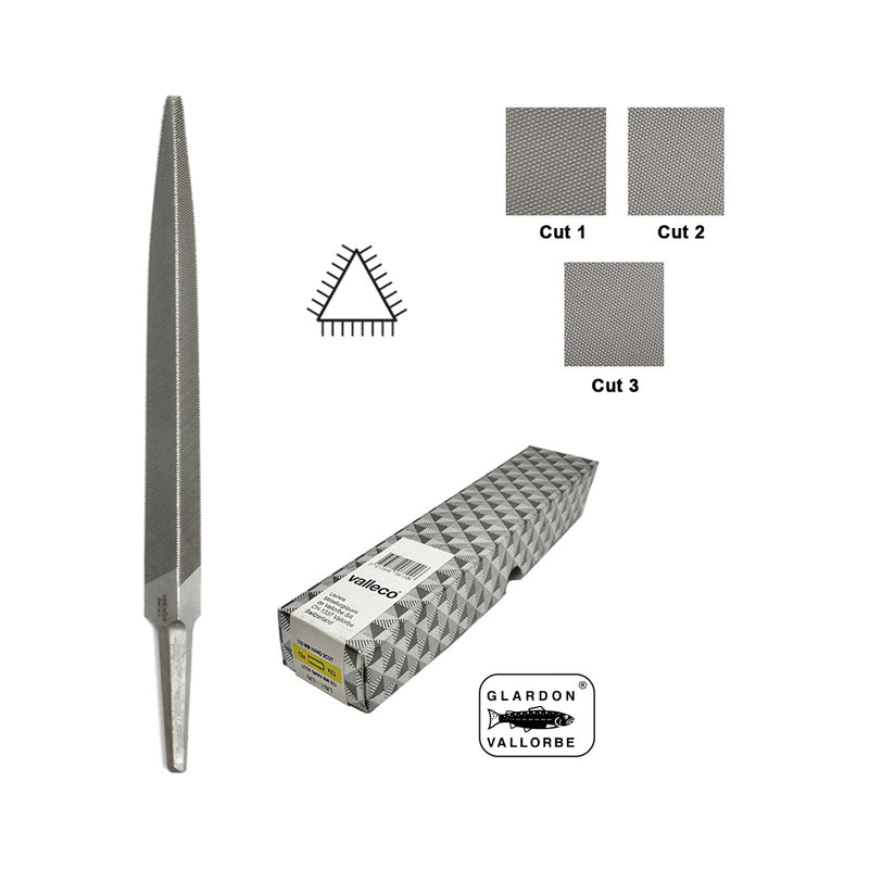 Vallorbe Swiss Eco Range Machinist-Engineers Three-Square Files-LX5560-Cuts 1-3