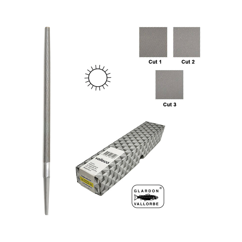 Vallorbe Swiss Eco Range Machinist-Engineers Round Files-LX5580-Cuts 1-3