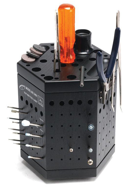 Rotating Wood Hexagon Bur and Tool Caddies