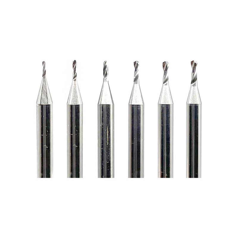 AGILO-FLASH HSS Short Drills Set of 6 Pcs 0.50mm-1.00mm on 3/32” Shanks - Otto Frei