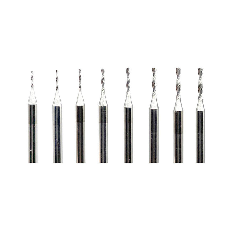 AGILO-UNI HSS Universal Drills Set of 8 Pcs 0.5mm-1.20mm on 3/32” Shanks - Otto Frei