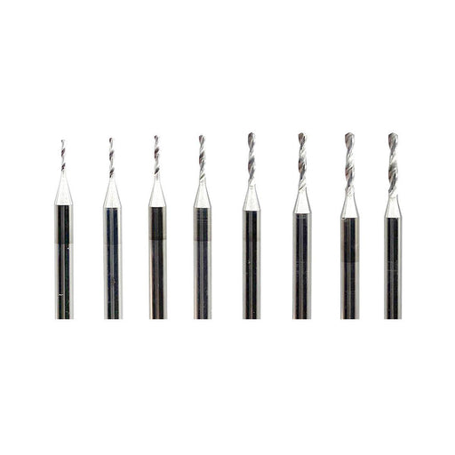 AGILO-UNI HSS Universal Drills Set of 8 Pcs 0.5mm-1.20mm on 3/32” Shanks - Otto Frei