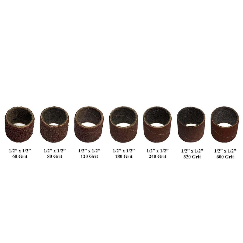 Aluminum Oxide Sanding Bands 1/2" x 1/2"-60 to 600 Grit-Packs of 10 - Otto Frei