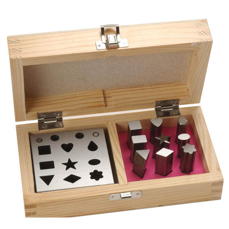 Assorted Shapes Set of 9 Disc Cutters in Wood Box - Otto Frei