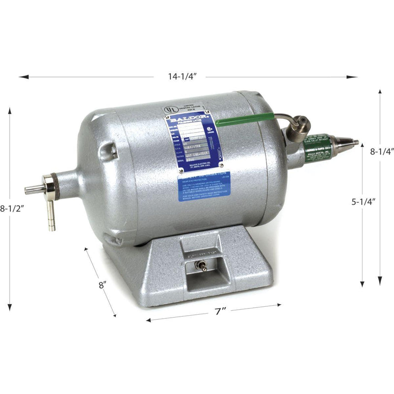 Baldor 380WCT 1/3 Hp 2 Speed Polishing Motor With Wells Right Side Quick Change Chuck - Otto Frei