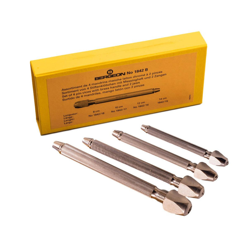 Bergeon 1842B Square Head Pin Vise Set of 4 - Otto Frei