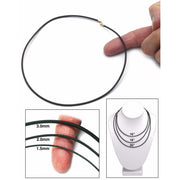 Black Rubber 2.00mm Necklace Cord with 14K Yellow Gold Clasp - Otto Frei