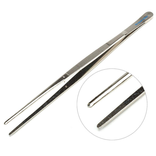 Blunt Serrated Tip Steamer Tweezers With Guide Pin-10" - Otto Frei