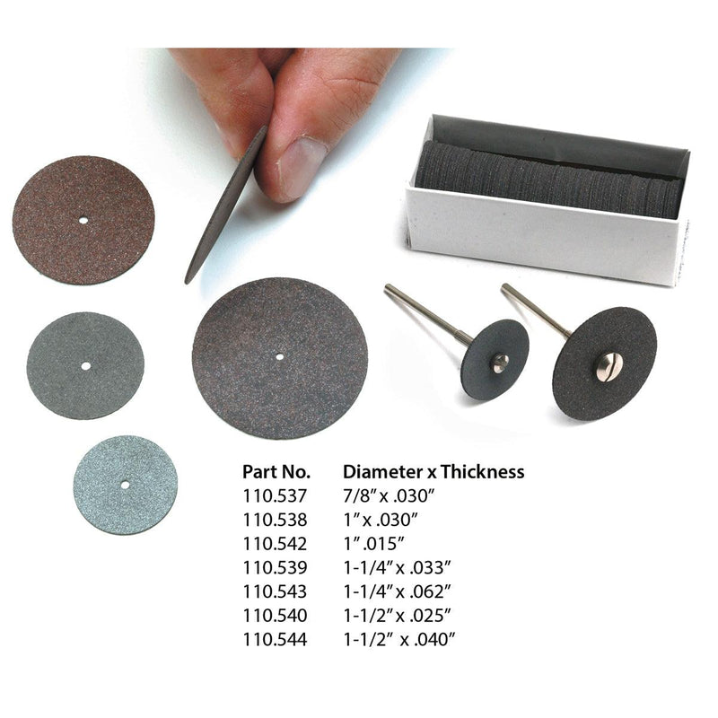 Box-100 Cut Off Wheels 1" x 0.4mm Rubber Bonded Aluminum Oxide 90 Grit - Otto Frei