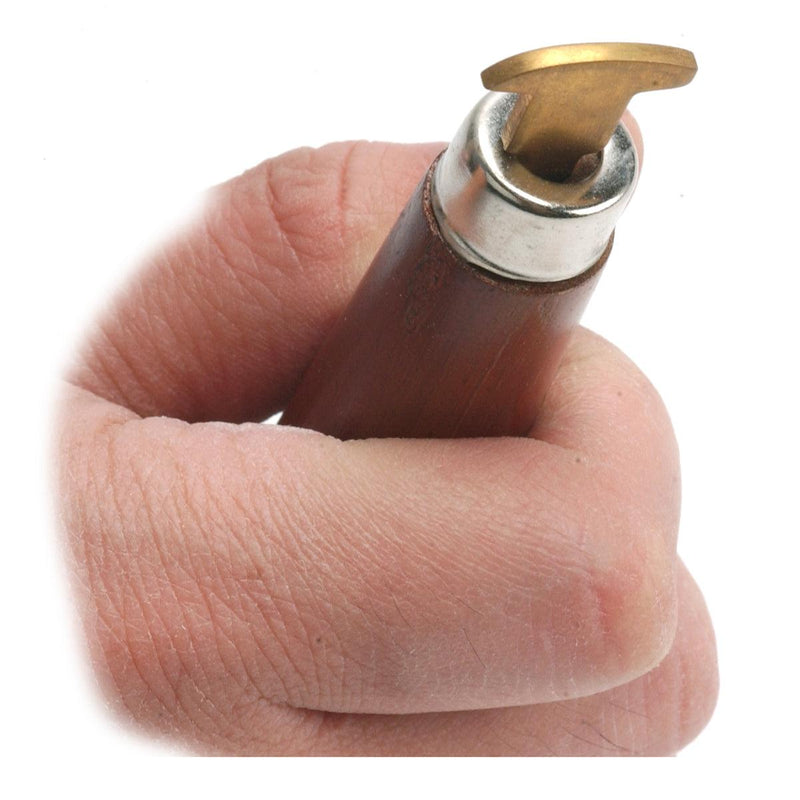 Brass Bezel Roller On Wood Handle With Curved End - Otto Frei