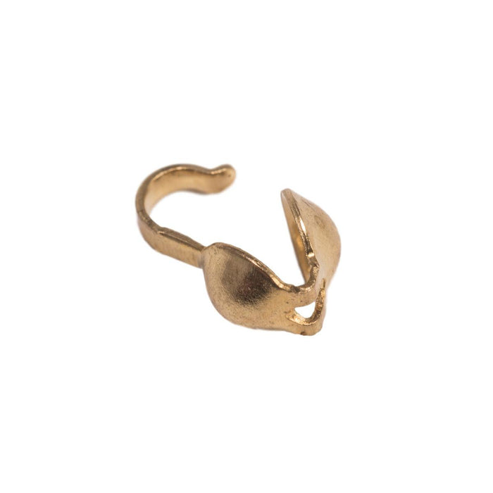 Brass Clam Shell Bead Tip With Single Loop - Pack of 100 - Otto Frei