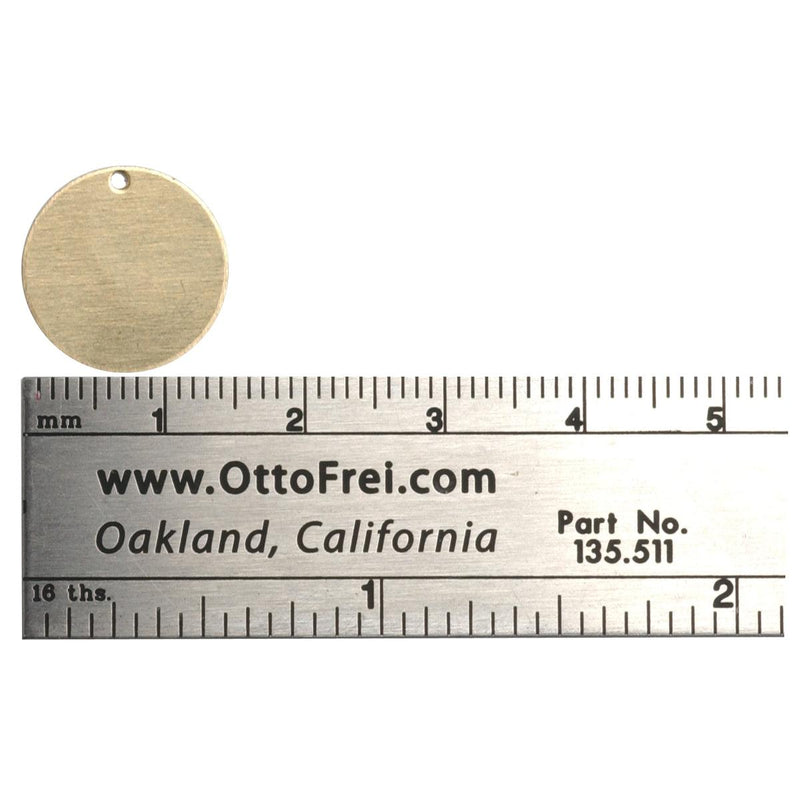 Brass Shapes 24 Gauge Circle With Hole 1/2" Diameter Pack of - Otto Frei