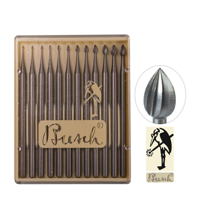 Busch 16S12 Fig 6 Bud Bur Kit of 12 - 0.60 mm to 2.50 mm - Otto Frei