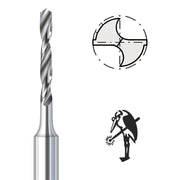 Busch 4203S 2 Groove Carbide Twist Drills on 3/32" Shanks 0.7mm to 1.60mm - Otto Frei