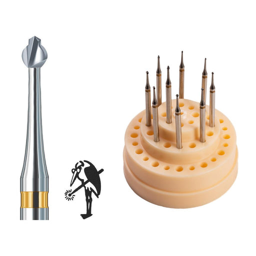 Busch 447AU Pave Cut Carbide Twist Drill Assortment of 9 On 3/32" Shanks 0.80mm-1.60mm - Otto Frei