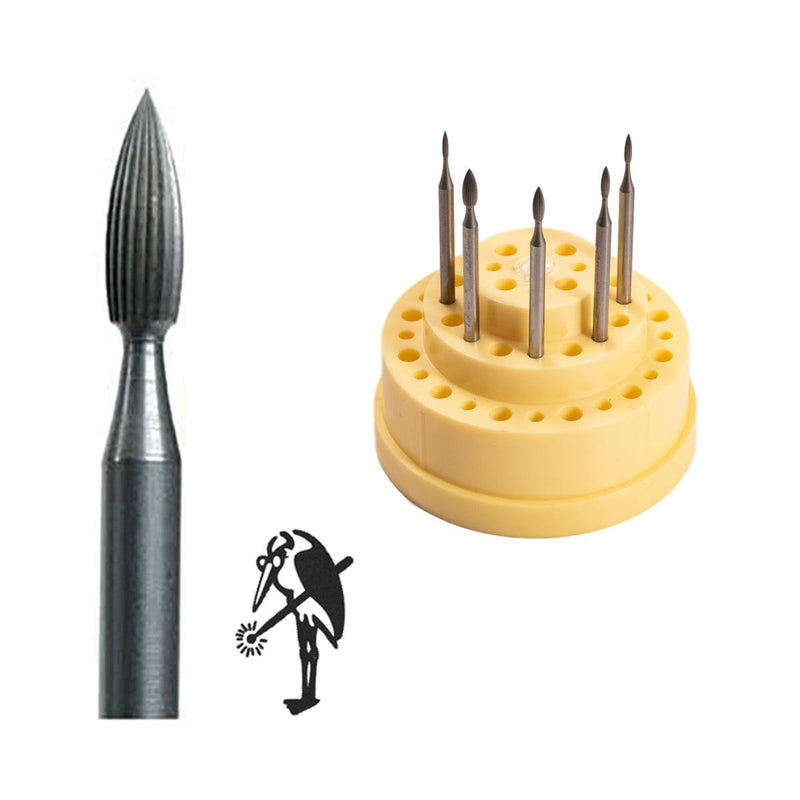 Busch Fig 152 Flame Finishing Bur Kit 5 Pieces. 1.0mm To 2.30mm - Otto Frei